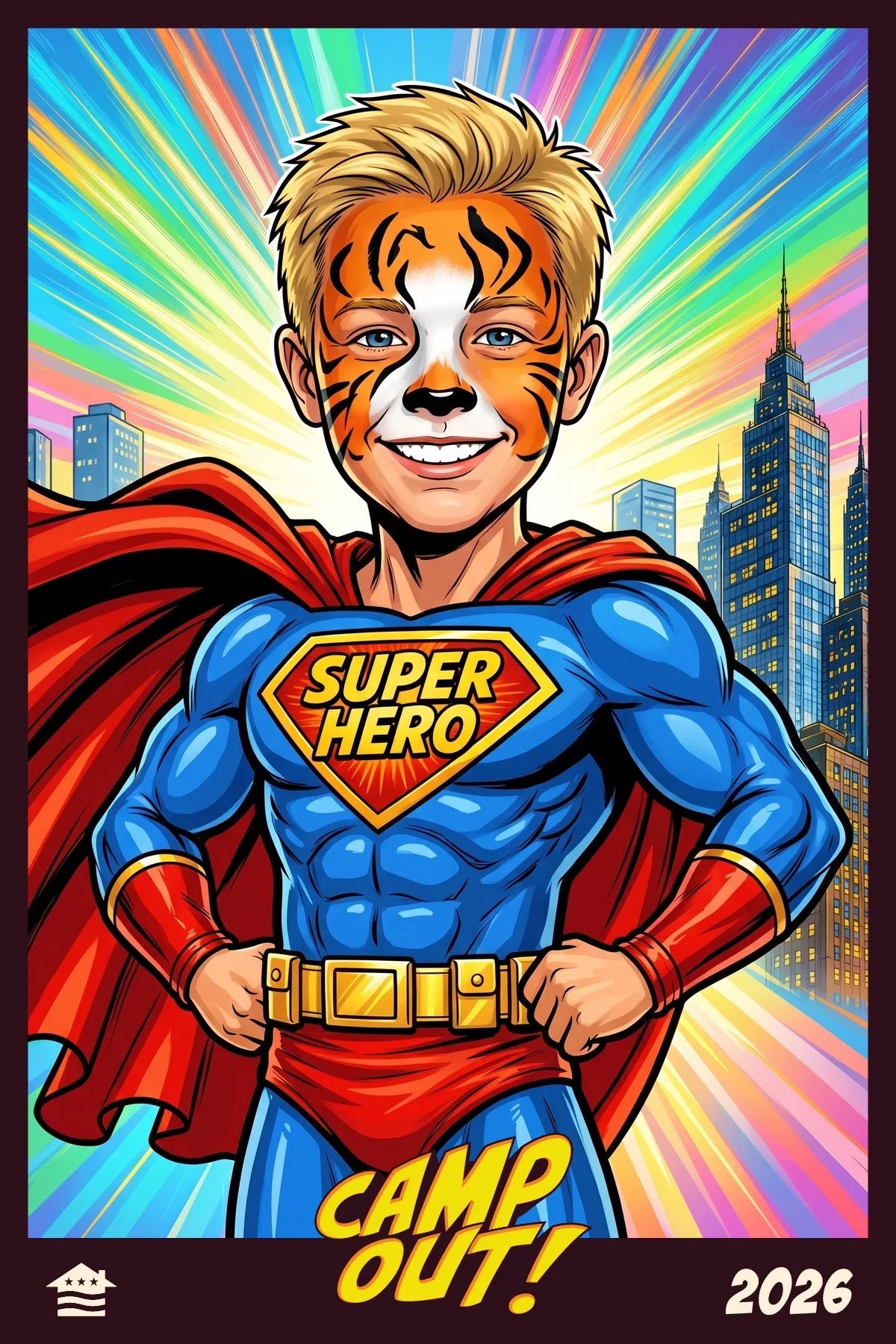 AI Super Hero Photo Booth branded portrait